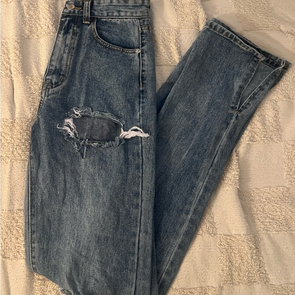 Distressed Blue Jeans - Picture 2 of 4